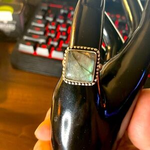 NWOT Sterling Silver Labradorite Ring Adjustable Sizes 5-10